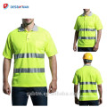 Highway Traffic Workwear Reflective Safety t shirt Class 2 Mesh Hi-Vis Pocket t-shirt Short Sleeve High Visibility Polo Shirt